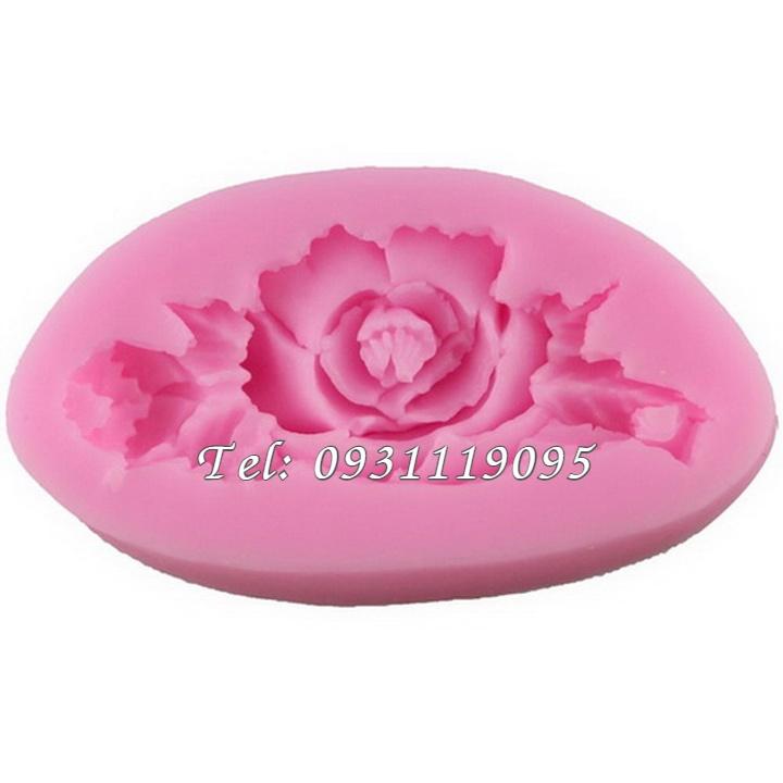 Khuôn silicon hoa hồng kèm nụ - Mã số 1246