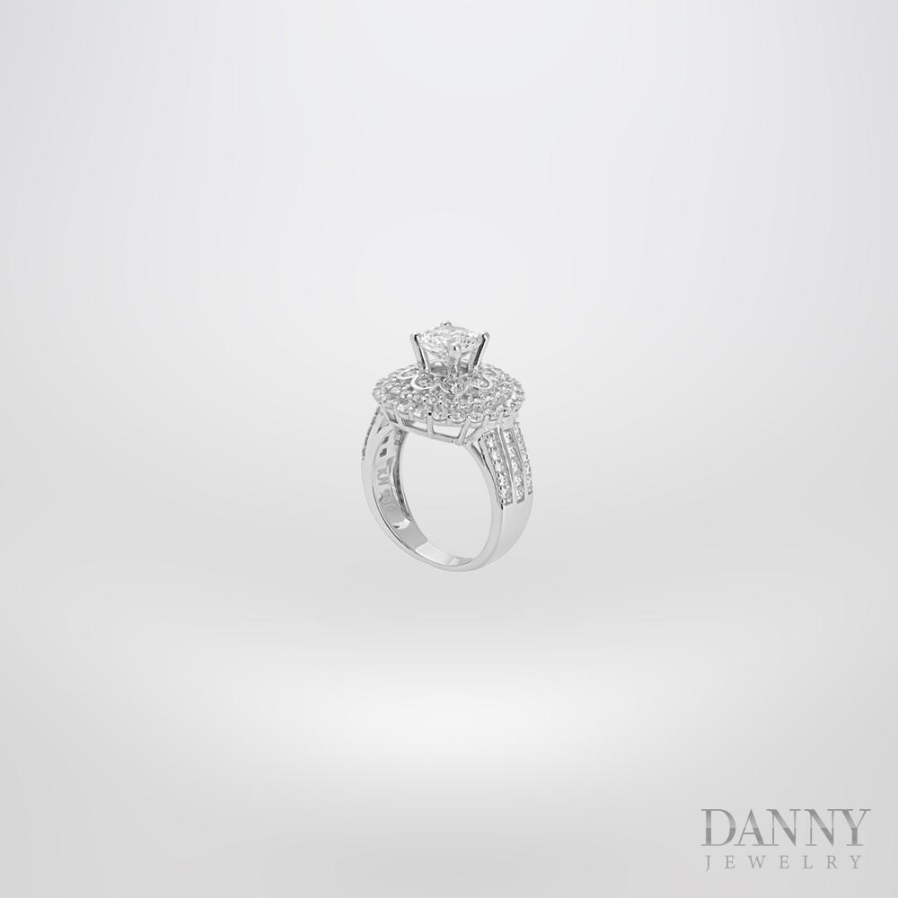 Nhẫn Nữ Bạc 925 Danny Jewelry Xi Bạch Kim Đính Đá CZ KI4GZ015