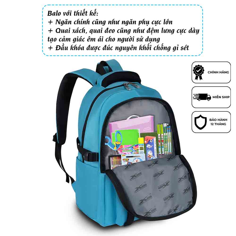 Balo Cao Cấp Xbags Sea Blue XB 3201 – Chống Nước, Balo Học Sinh &amp; Đi Làm, Thiết Kế Tiện Lợi!
