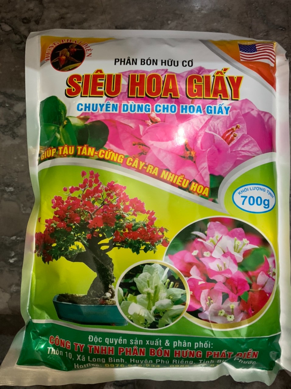 Phân bón hữu cơ siêu hoa giấy chuyên dùng cho hoa giấy gói 700g
