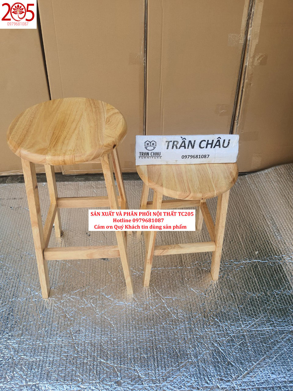 GHẾ GỖ CAO 45CM VÀ CAO 65CM - GỖ CAO SU