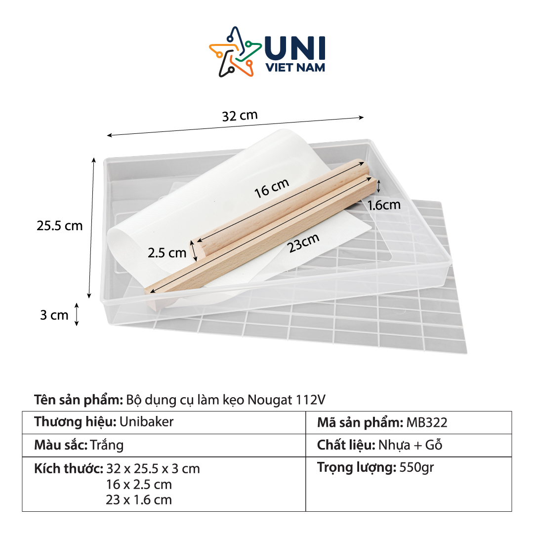 Bộ dụng cụ làm kẹo nougat nhựa 112 Viên MB-322