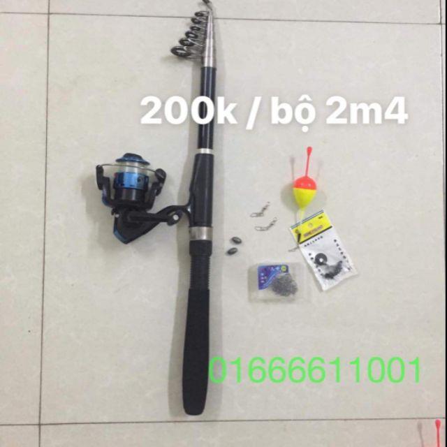 Combo bộ cần câu cá 2m4 và phụ kiện y hình