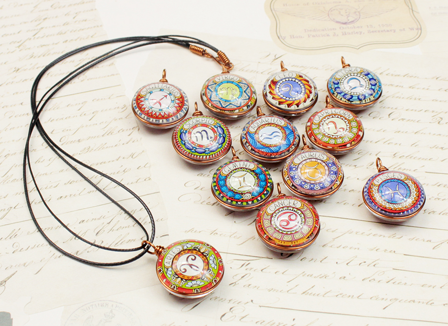 Dây chuyền 12 cung hoàng đạo Zodiac màu sắc tươi sáng 06647-MDC0012