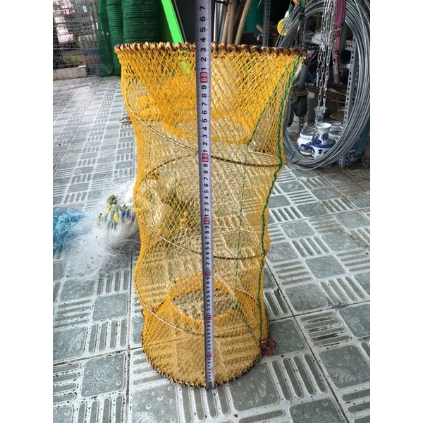 Lợp_Lờ_Lồng Lò Xo gấp gọn bẫy tôm cua cá hai đầu 63x30