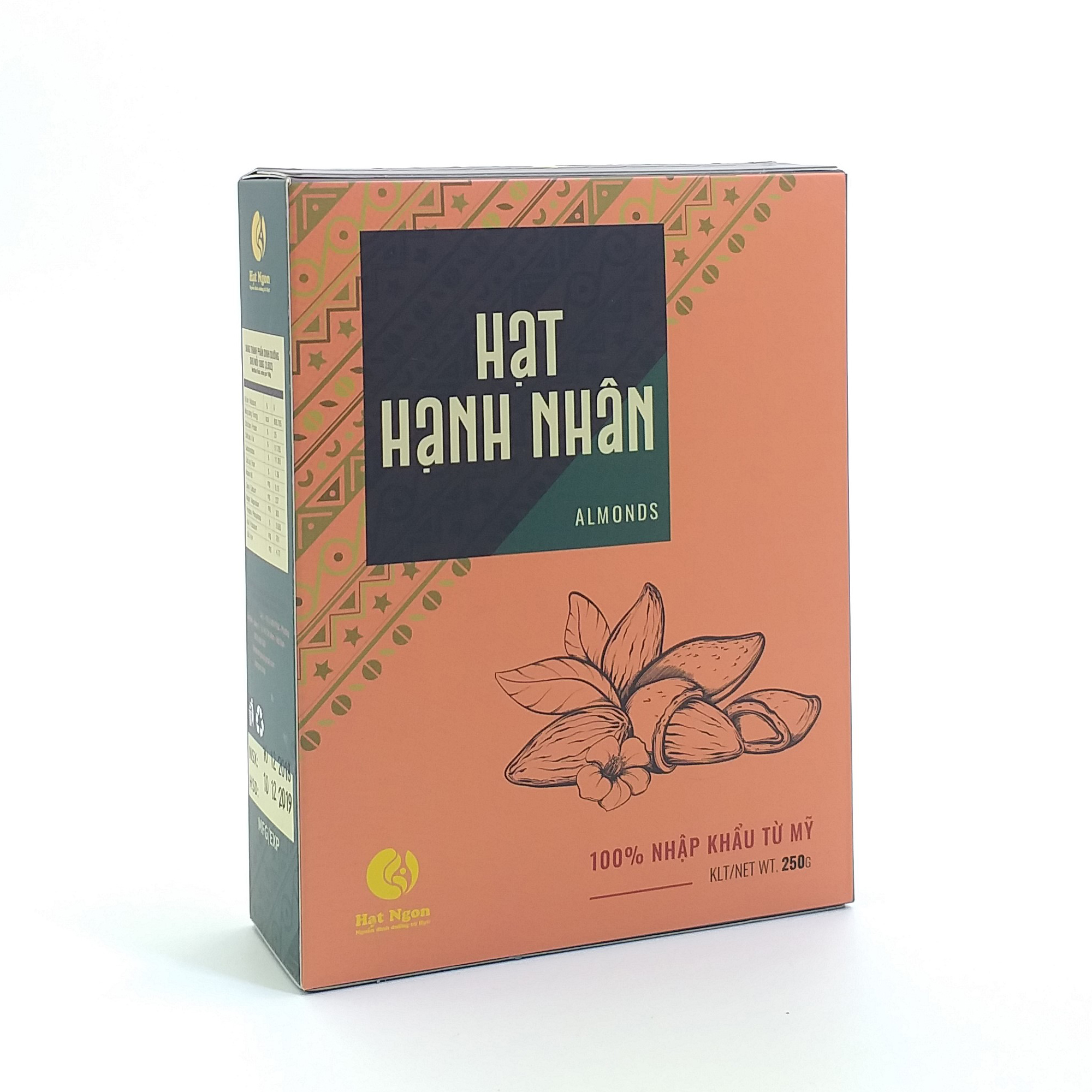 HẠT HẠNH NHÂN MỸ RANG NGUYÊN VỊ - HỘP 250G