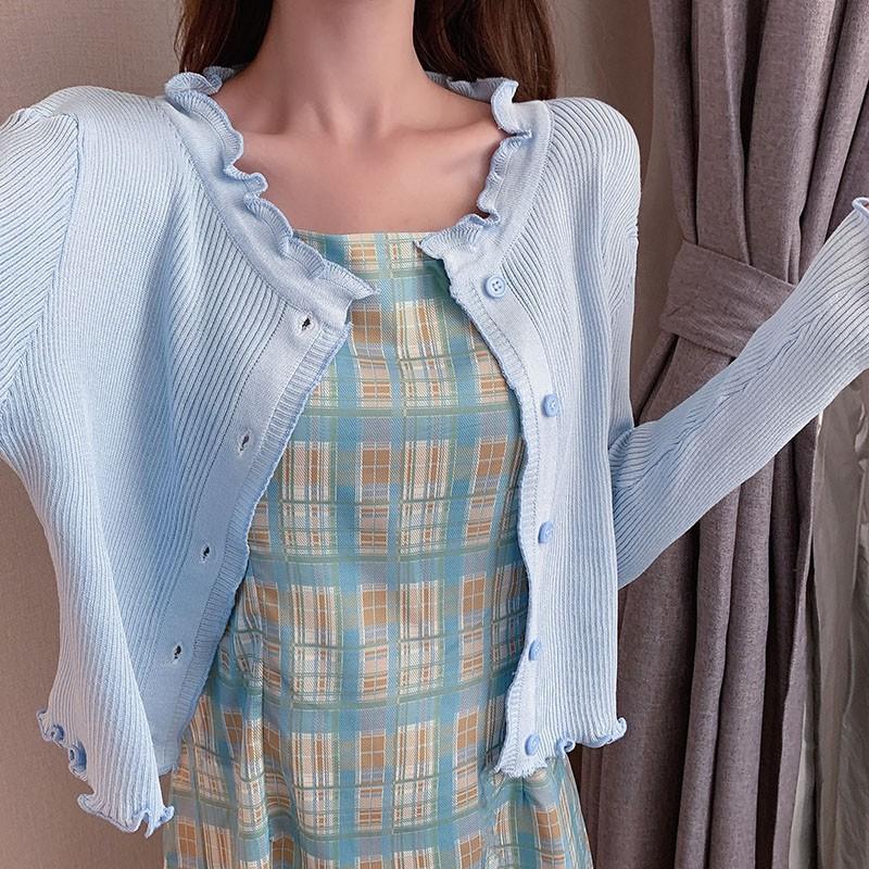 Áo Khoác Cardigan Dệt Kim Chống Nắng Kiểu Dáng Thời Trang Cho Nữ