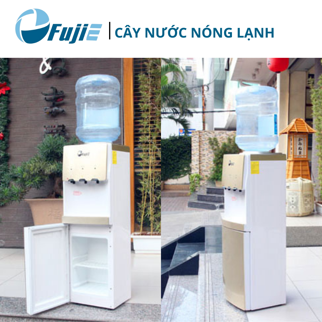 Cây nước nóng lạnh 3 vòi FujiE WDBD20C, làm lạnh nhanh bằng Block, khóa an toàn vòi nóng - Hàng chính hãng