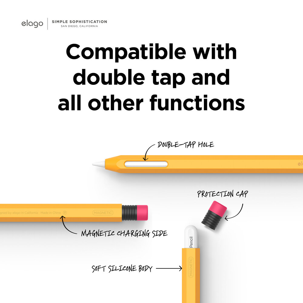 Case/ Ốp silicon kiểu bút chì cho Apple Pencil 2 Elago - Hàng Chính Hãng