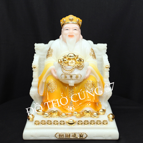 TƯỢNG THẦN TÀI THỔ ĐỊA MÀU VÀNG CAM - BỘT ĐÁ CAO CẤP - HÀNG NHẬP KHẨU
