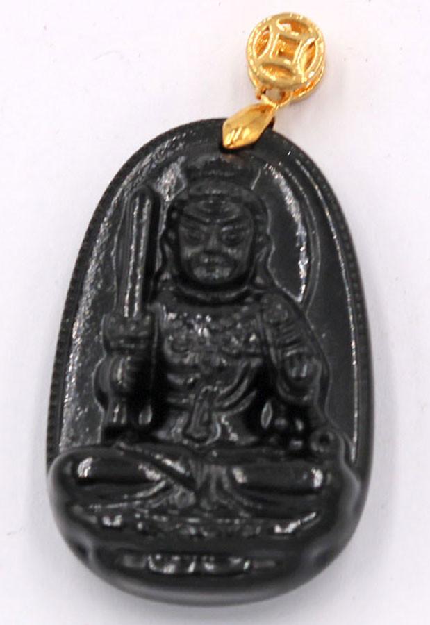 Mặt Phật Bất động minh vương thạch anh đen 4.3cm