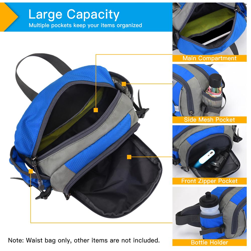 Túi đeo hông Fanny Pack cho nam nữ có chỗ để nước để đi ngoài trời chạy đi xe đạp đi du lịch