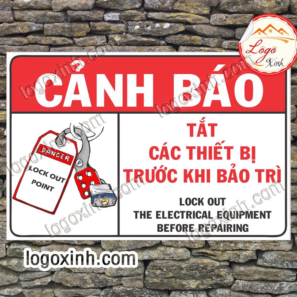 LOGO TEM STICKER BIỂN BÁO TẮT THIẾT BỊ TRƯỚC KHI BẢO TRÌ - LOCKOUT TAG
