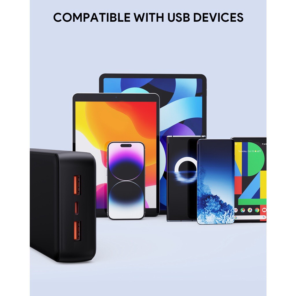 Pin Sạc Dự Phòng AUKEY PB-N93 20000mah Sạc Nhanh 22.5W - Công nghệ PD20W & QC3.0 - Sạc Nhanh Nhiều Thiết Bị - Hàng Chính Hãng