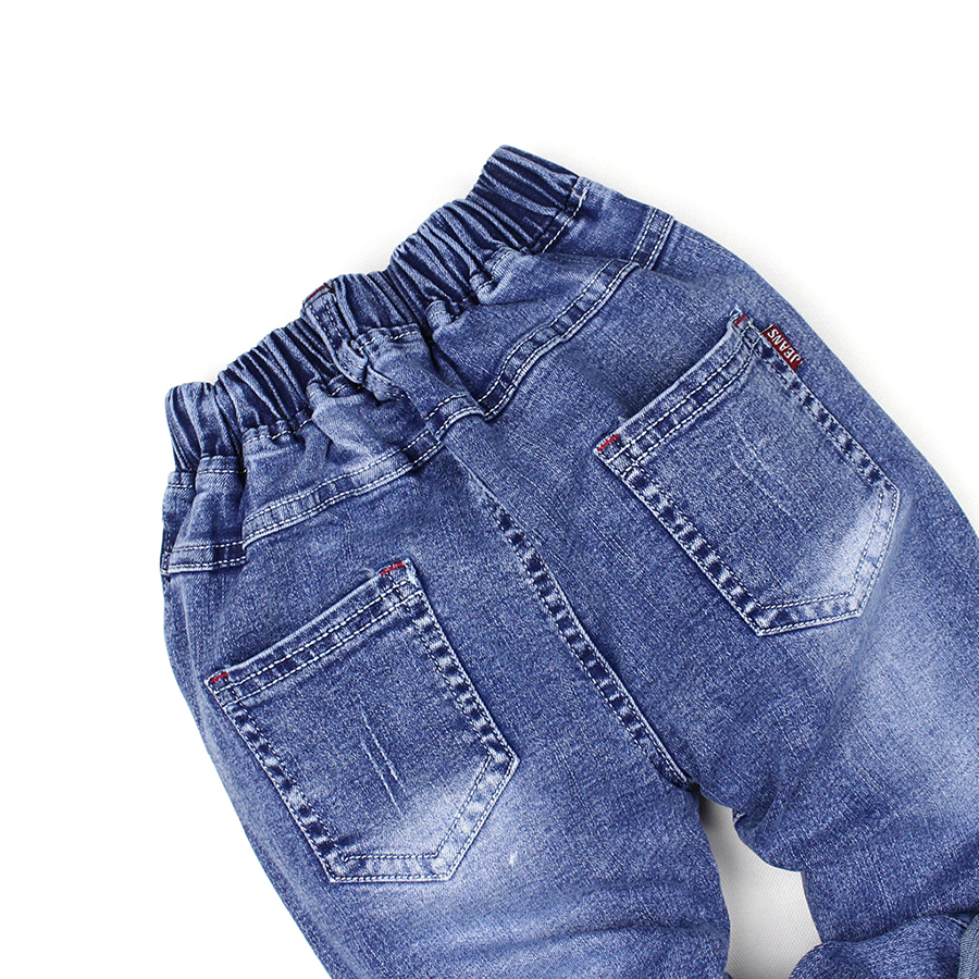 Quần jean xanh bụi bặm co giãn tốt cho bé trai 2.5-6.5 tuổi từ 14 đến 24 kg 05059