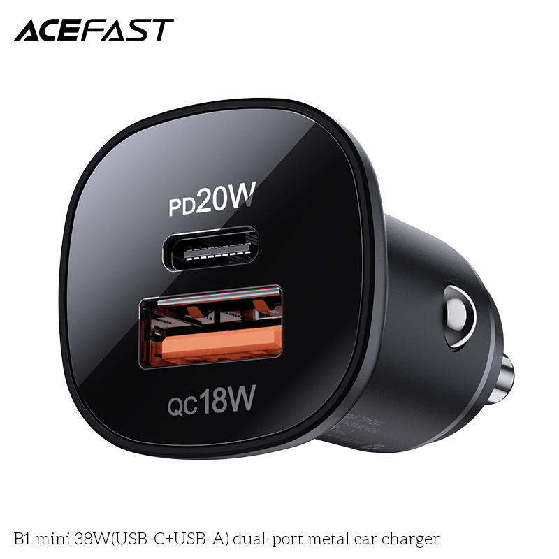 Sạc ô tô Acefast 38W 2 cổng USB-C + USB-A - B1 Hàng chính hãng Acefast