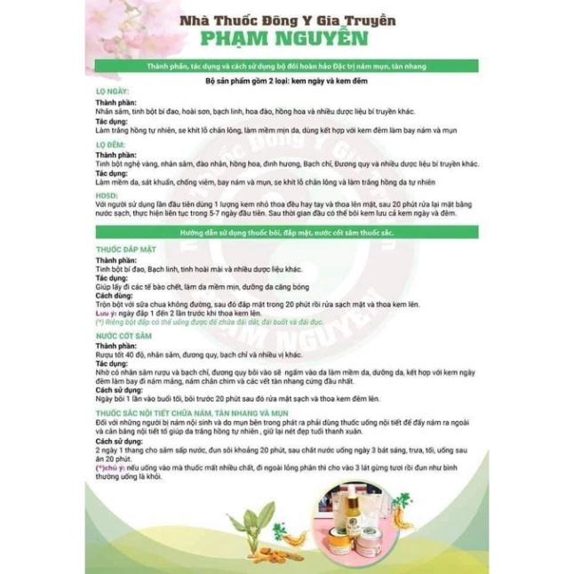 Kem nám tàn nhang, mụn, da thâm không đồng đều màu, kem gia truyền Phạm Nguyễn handmade
