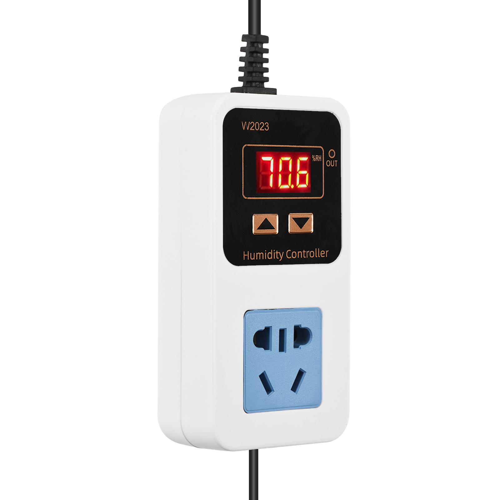 110-220V 10A 1500W Bộ điều khiển độ ẩm điện tử Công tắc điều khiển độ ẩm màn hình kỹ thuật số thông minh có cảm biến Công tắc điều khiển độ ẩm treo tường Ổ cắm