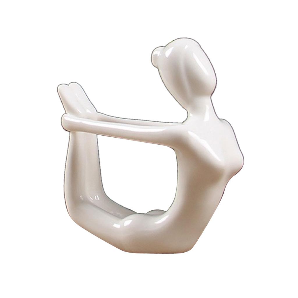 3x Ceramic Yoga Figure Ornament Statue Sculpture Garden Home Decor