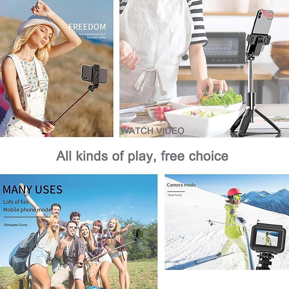 Gậy chụp ảnh 3 chân, gậy tự sướng, tripod đa năng Selfiecom L02 chụp hình bằng remote Bluetooth 4.0