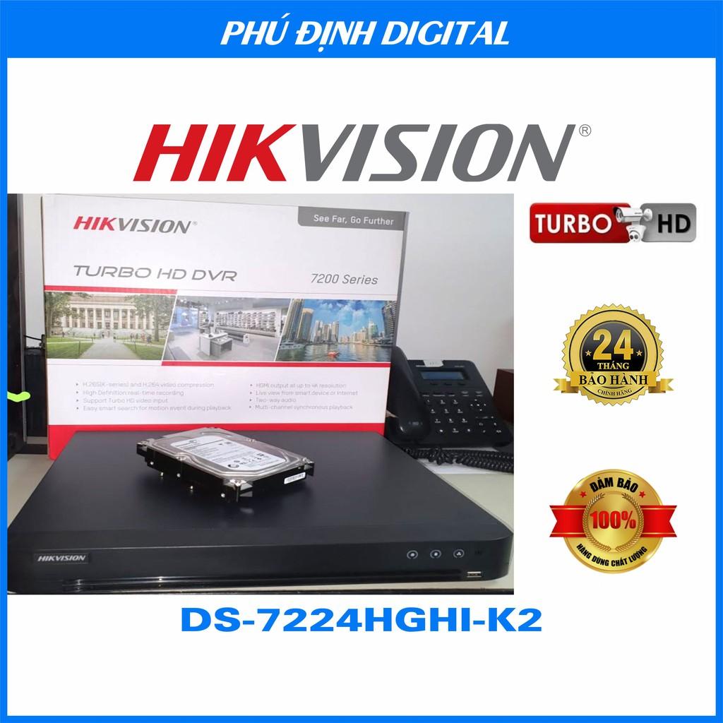 Đầu ghi hình camera 24 kênh HDTVI Hikvision mã DS-7224HGHI-K2 - Hàng Chính Hãng