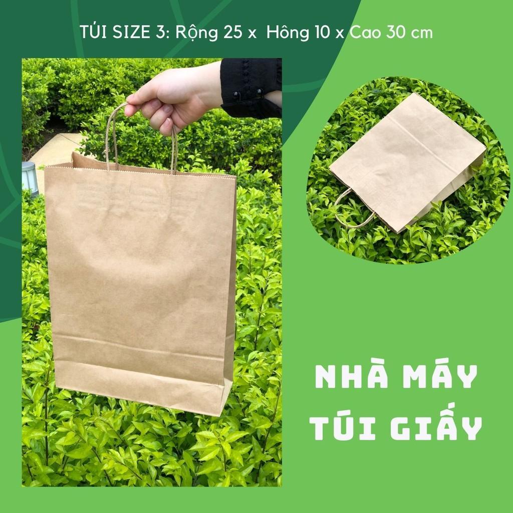 10 Chiếc Túi xi măng - Kraft màu nâu đựng quà Size 3: 25x10x30 CÓ QUAI