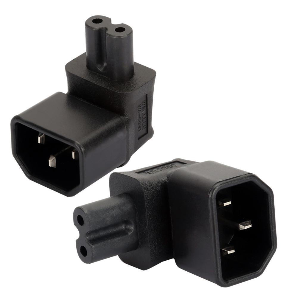 1 x IEC320-C14 to C7 Right Angle 90 Degree Angled AC Power Adapter Extension