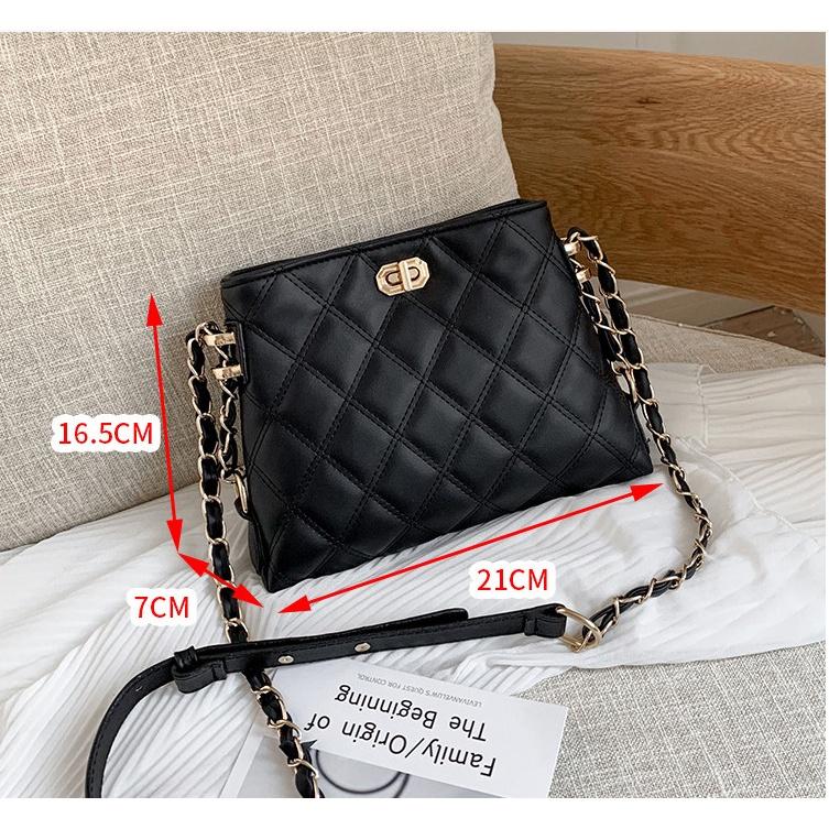 Túi đeo chéo nữ màu đen phong cách HT8