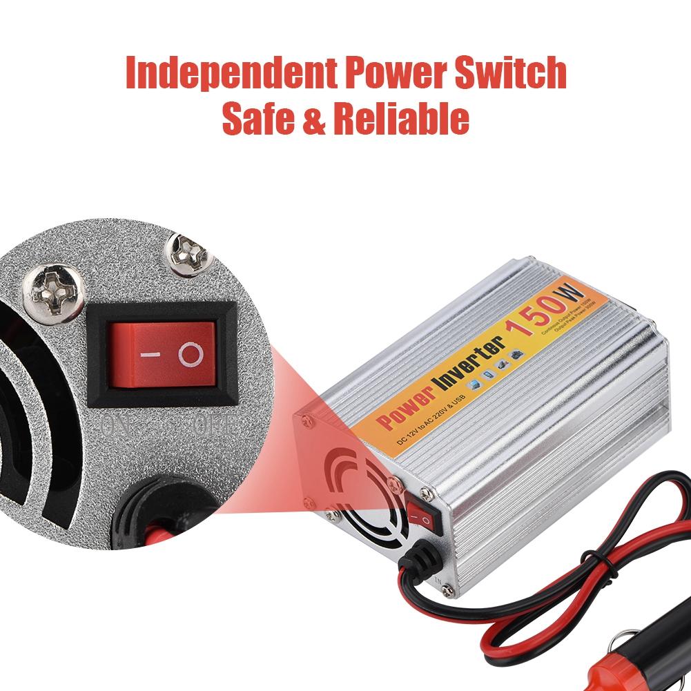 Chuyển nguồn 12v ra 220v 150W cho ô tô - Power Inverter 150w DC 12v to AC 220v