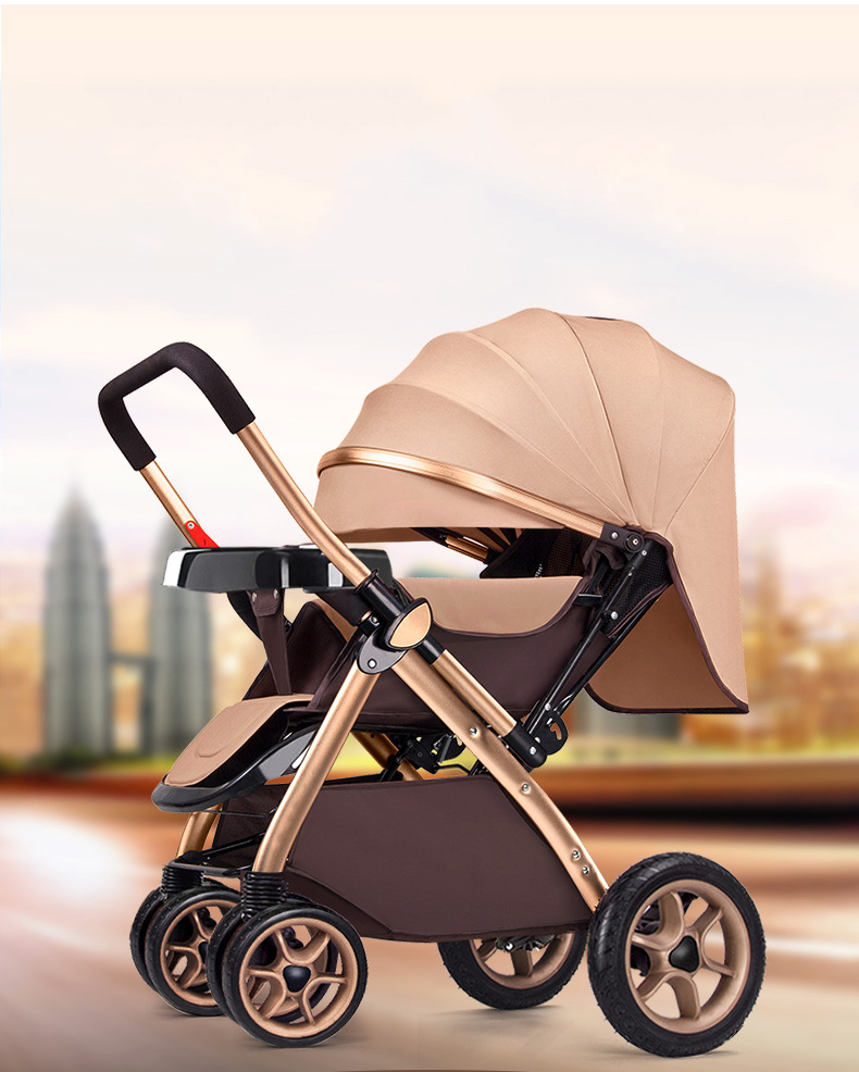 Xe đẩy trẻ em cao cấp 2 chiều 3 tư thế gấp gọn khi du lịch, kiểu dáng sang trọng