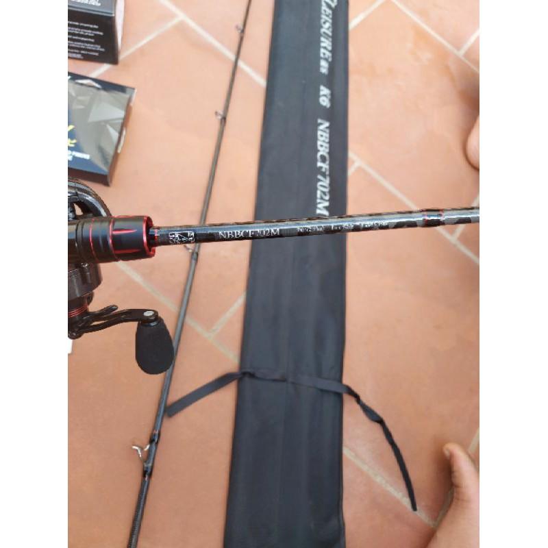 Bộ cần lure ngang noeby k6, máy noeby nonsuch pro, dù noeby