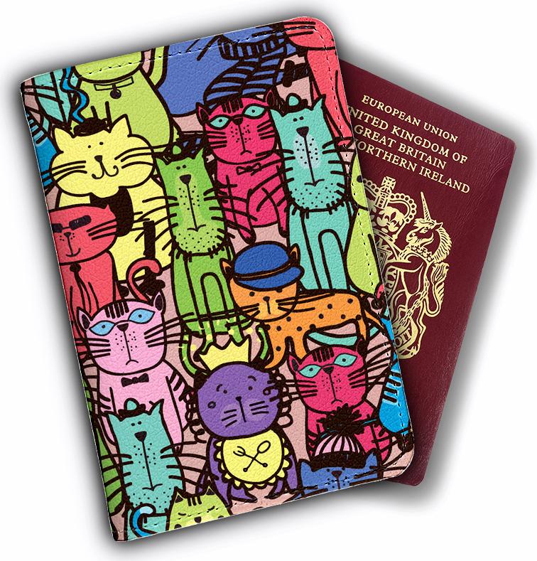 Bao Da Hộ Chiếu Du Lịch MÈO SẮC MÀU - Passport Cover - Đa Năng Tiện Lợi - Trẻ Trung - Độc Đáo - Ví Đựng Passport Và Phụ Kiện Cute - PPT150