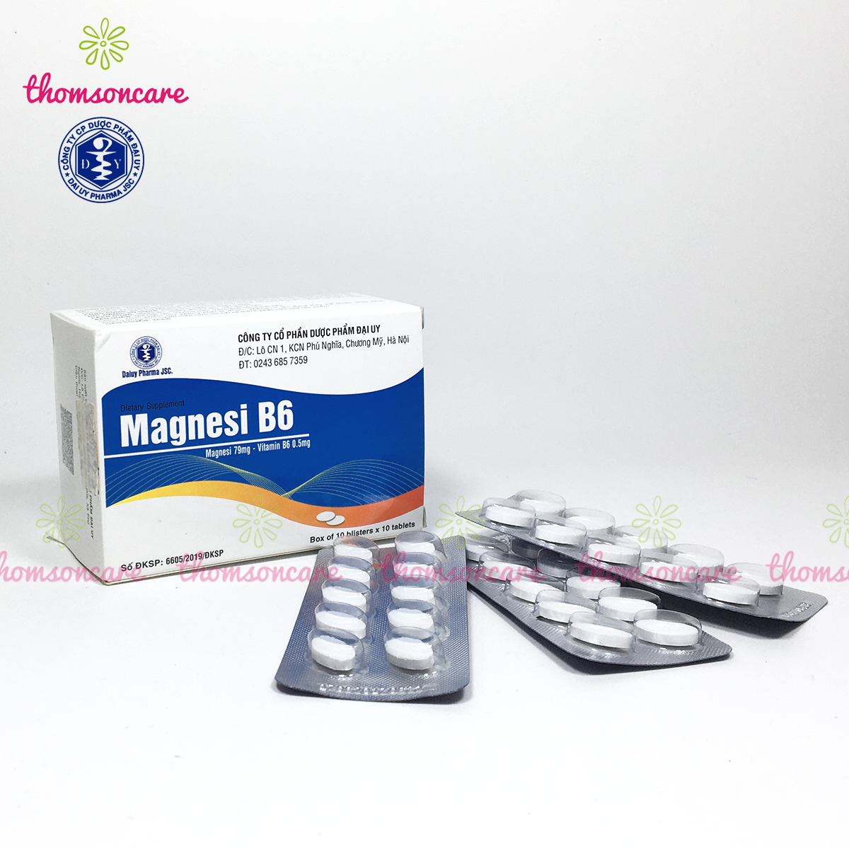 Bổ sung Magie B6 của dược Đại uy hộp 100 viên - giảm run chân run tay, hỗ trợ hệ thần kinh