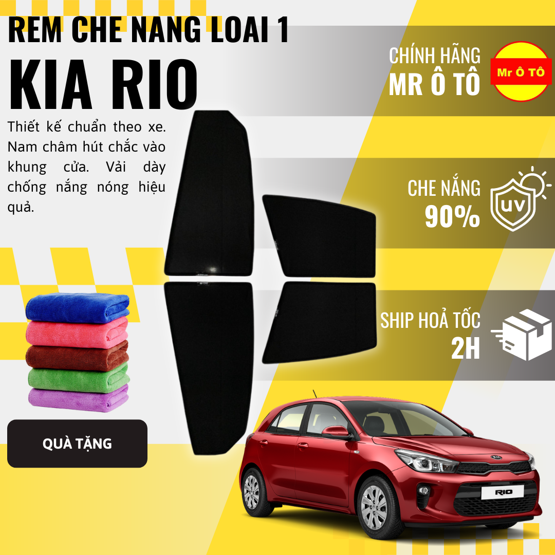 Rèm Che Nắng Xe Kia Rio Loại 1 Mr Ô TÔ Bảo Hành 24 tháng Cam Kết Chuẩn Khít Theo Xe