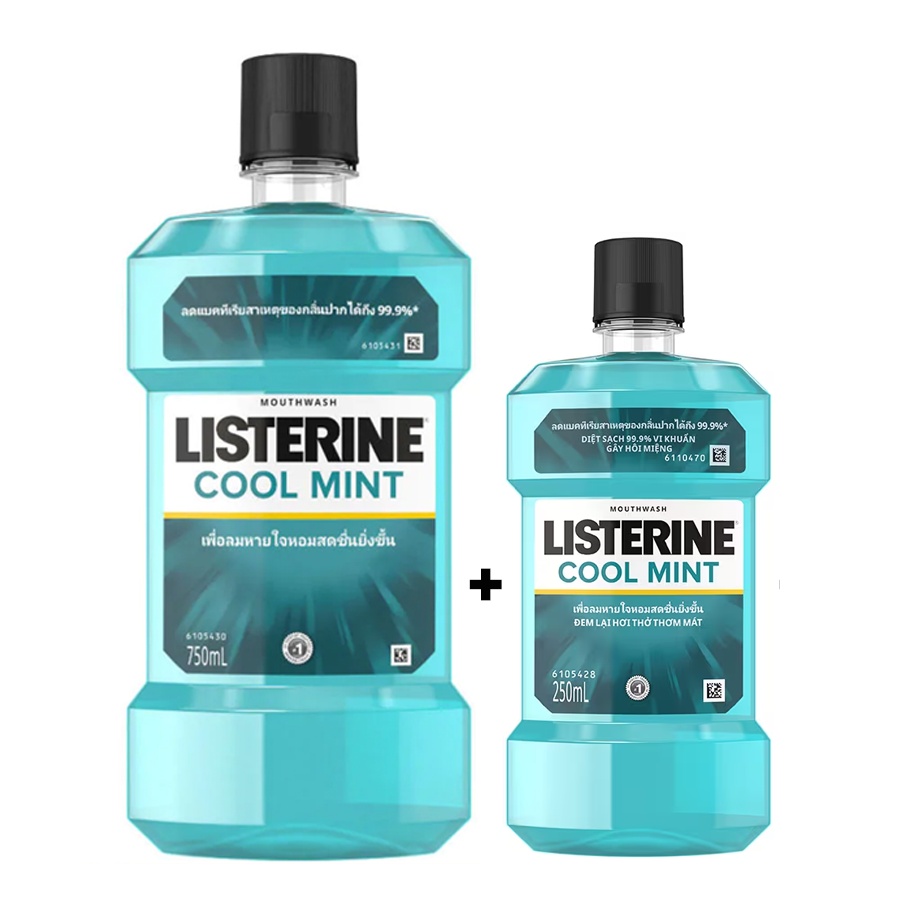 Combo 2 nước súc miệng LISTERINE 750ml và 250ml