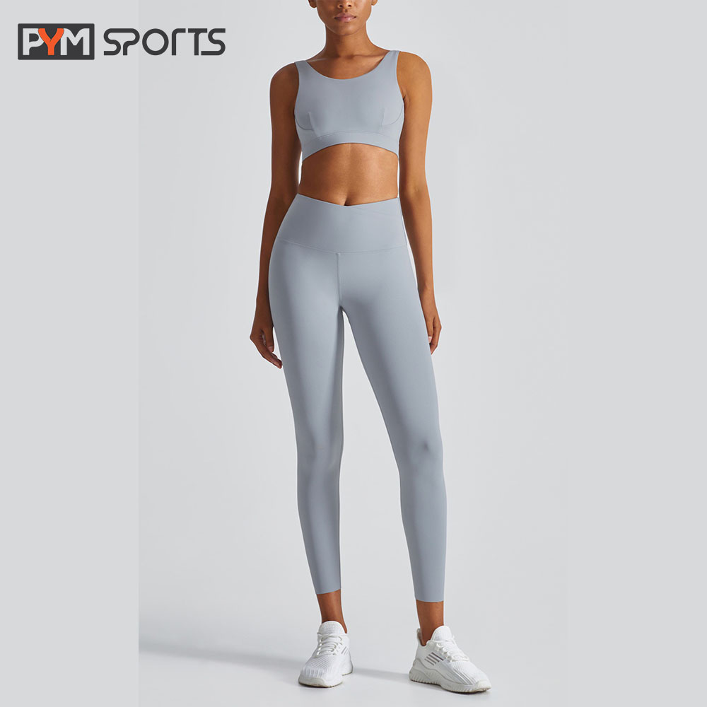 Quần legging chéo cạp không viền gấu PYMSPORTS - PYML031 Tập Gym, tập Yoga Nữ Thể Thao Co Giãn 4 Chiều