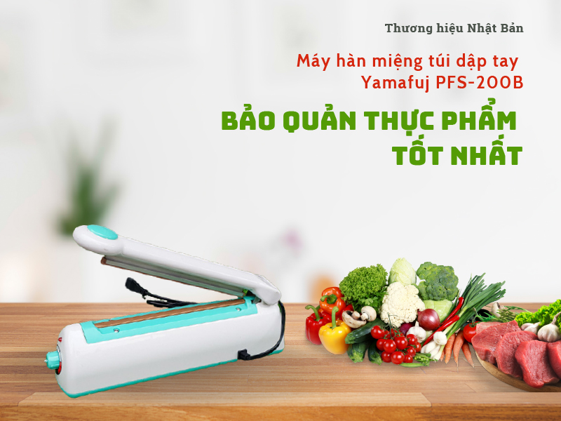 Máy hàn miệng túi dập tay Yamafuji PFS-200B Hàng chính hãng