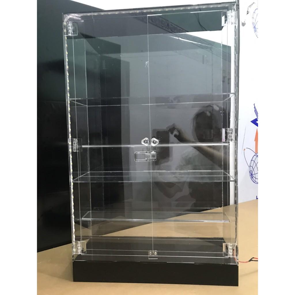 Tủ đựng nước hoa- mỹ phẩm để bàn - Gắn kèm LED ( 40x16x60)-3mm