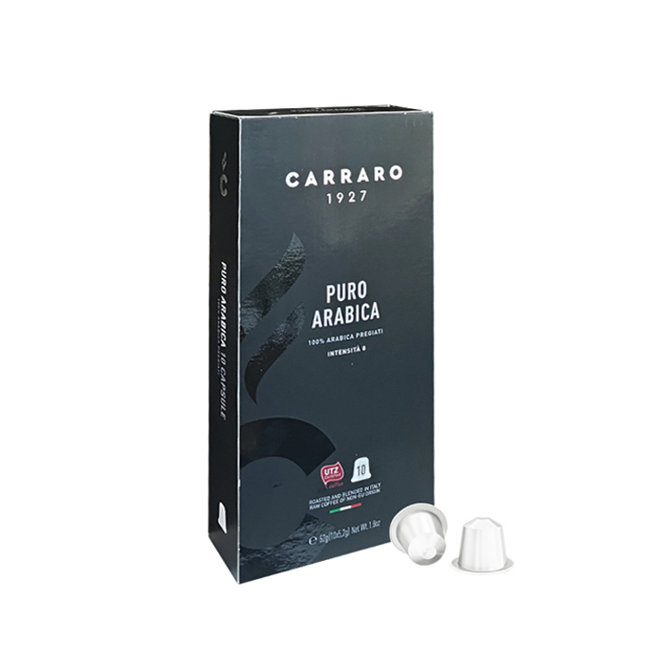 Combo 5 hộp cà phê viên nén Carraro Puro Arabica - Tương thích với máy capsule Nespresso