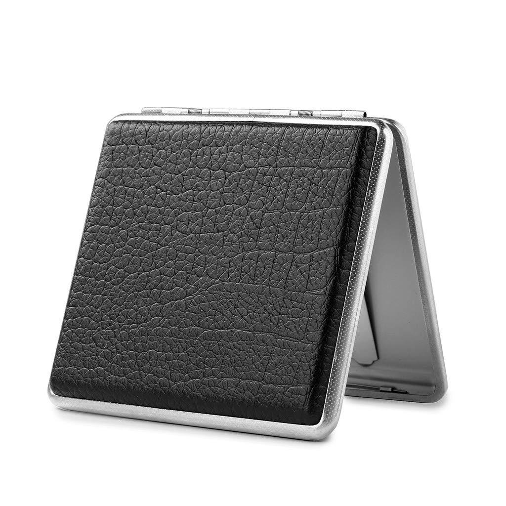 2 X Kim loại đen/Hộp đựng  bằng da PU chất lượng cao, màu nâu sành điệu