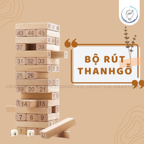 Bộ đồ chơi rút gỗ số 48 thanh - Đồ chơi thông minh sáng tạo cho bé