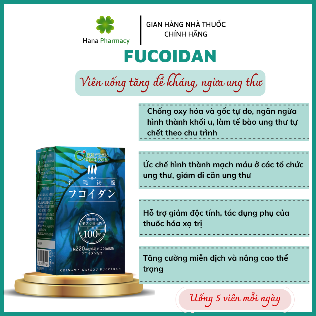 KASSOU OKINAWA FUCOIDAN viên uống giúp tăng đề kháng, hồi phục sức khỏe, ngừa ung thư, chống oxy hóa