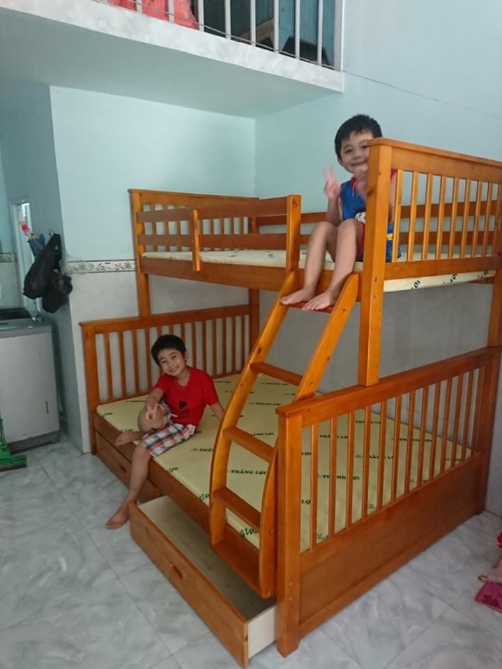 Giường 2 Tầng K.Bed 128 (Vàng Gỗ Tự Nhiên)