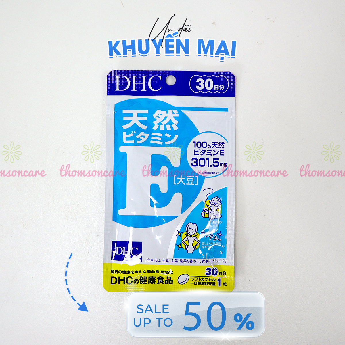 Viên uống Vitamin E DHC - Bổ sung Vitamin E chống lão hóa da, giảm thâm da cho nữ - Hàng Chính Hãng DHC Nhật Bản