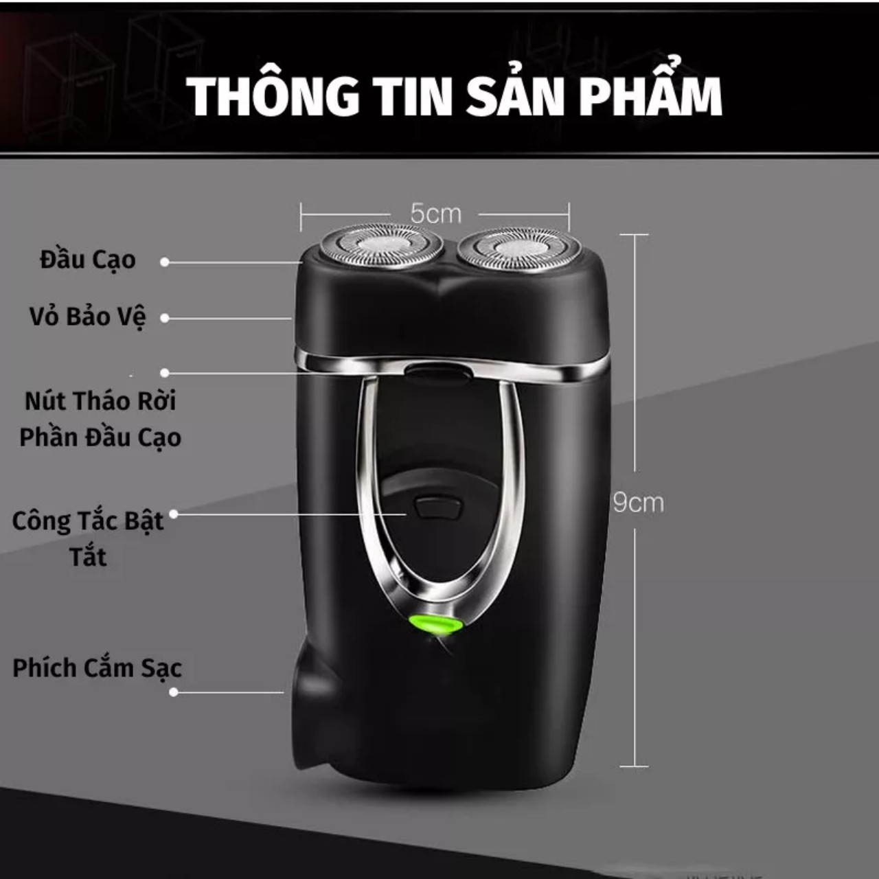 Máy cạo dâu 2 lưỡi kép cạo sạch chân râu giúp phái nam tự tin thanh lịch