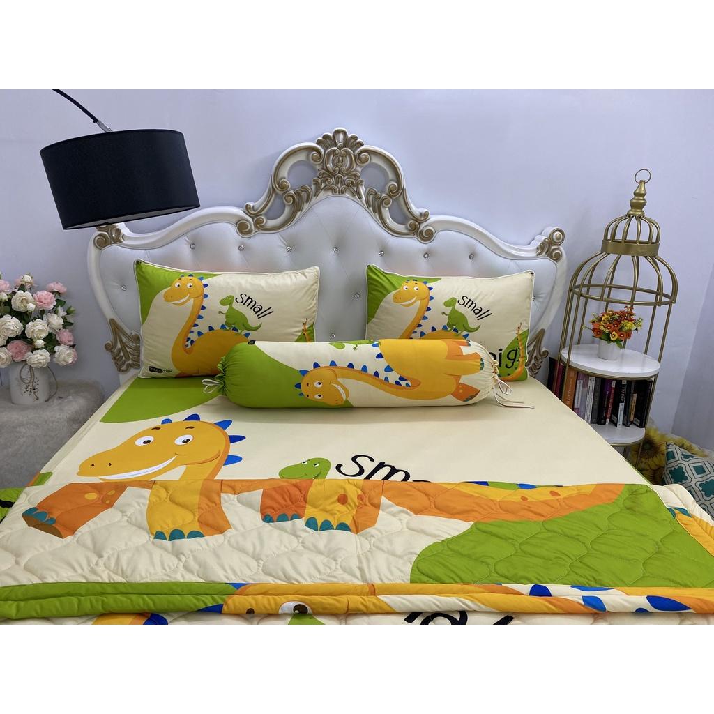 Bộ Drap mền gối thun Ý 5D Cao Cấp , mát lạnh, thấm hút tốt.