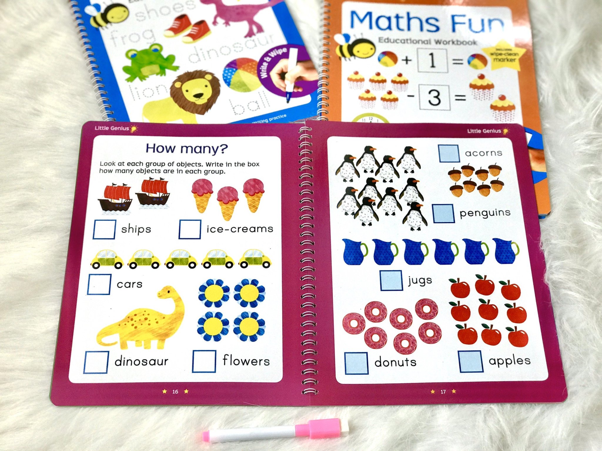 Đồ chơi - Bộ 3 cuốn viết xóa Math/ Word / Number fun