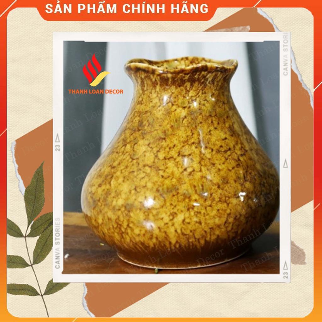 Lọ hoa gốm sứ Bát Tràng dáng vintage - Bình hoa decor trang trí nhà cửa cỡ vừa - Nhiều màu