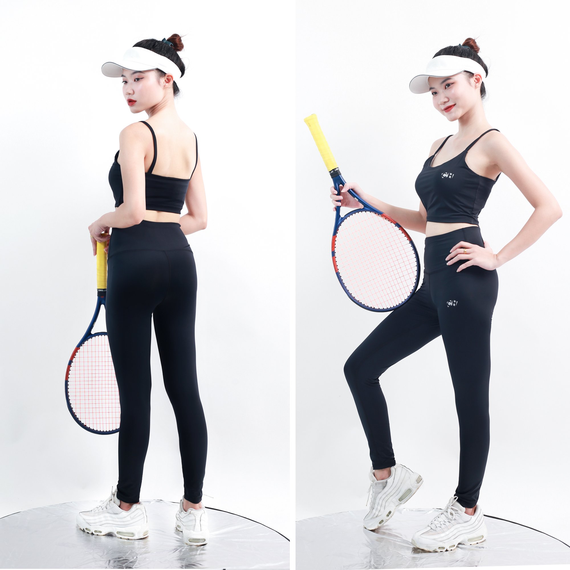 Set Quần Dài Lưng Cao + Áo Bra 2 Dây Kèm Mút Ngực Tập Yoga Aerobic Chạy Bộ Co Giãn Tốt, Tôn Dáng CH056