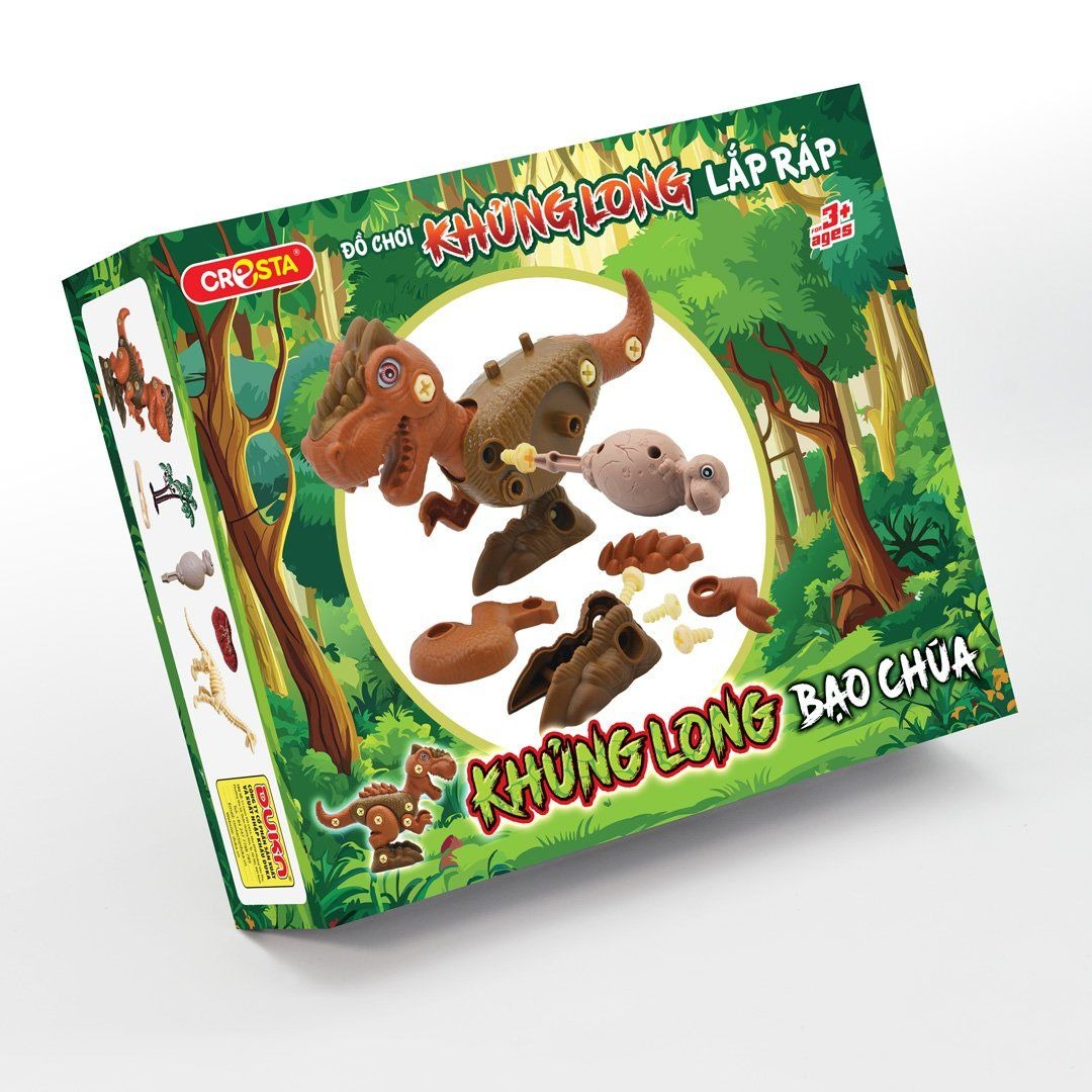 Đồ Chơi DUKA: Khủng Long Lắp Ghép - Khủng Long Ba Sừng/Khủng Long Bạo Chúa/Khủng Long Ăn Thịt